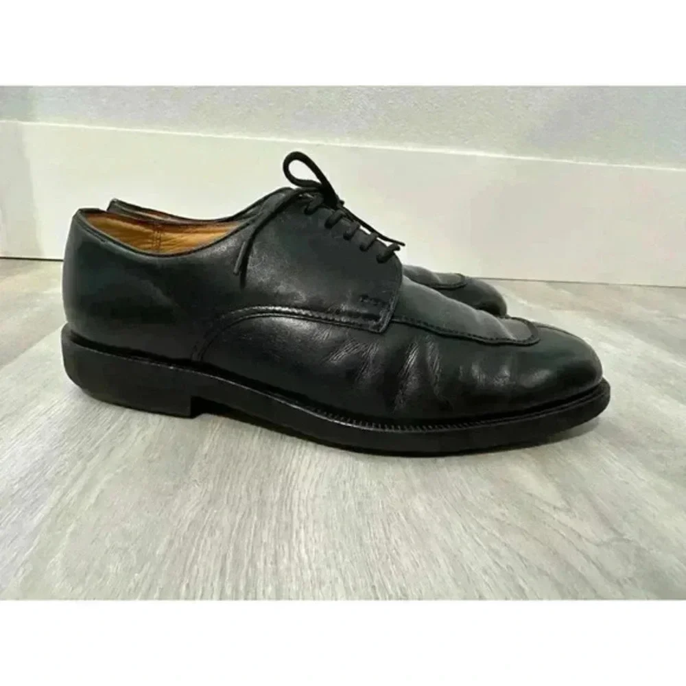 Burberry London Mens Black Leather Cap Toe Derby Dress Shoes Size 6.5